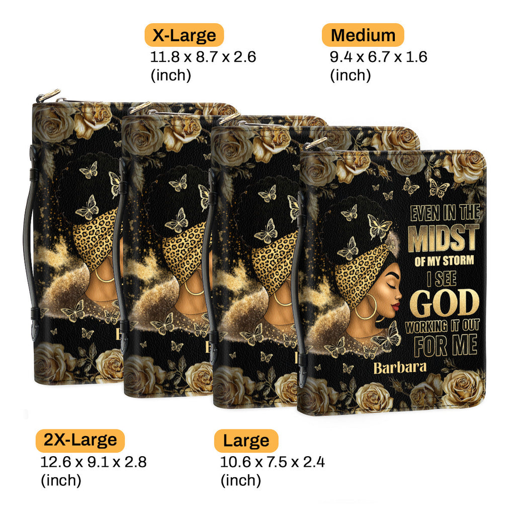 I See God Working It Out For Me - Personalized Bible Cover