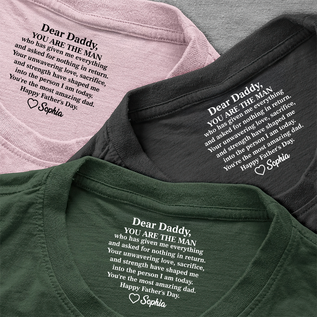 You Are The Most Amazing Dad - Personalized Shirt With Design Inner Neck
