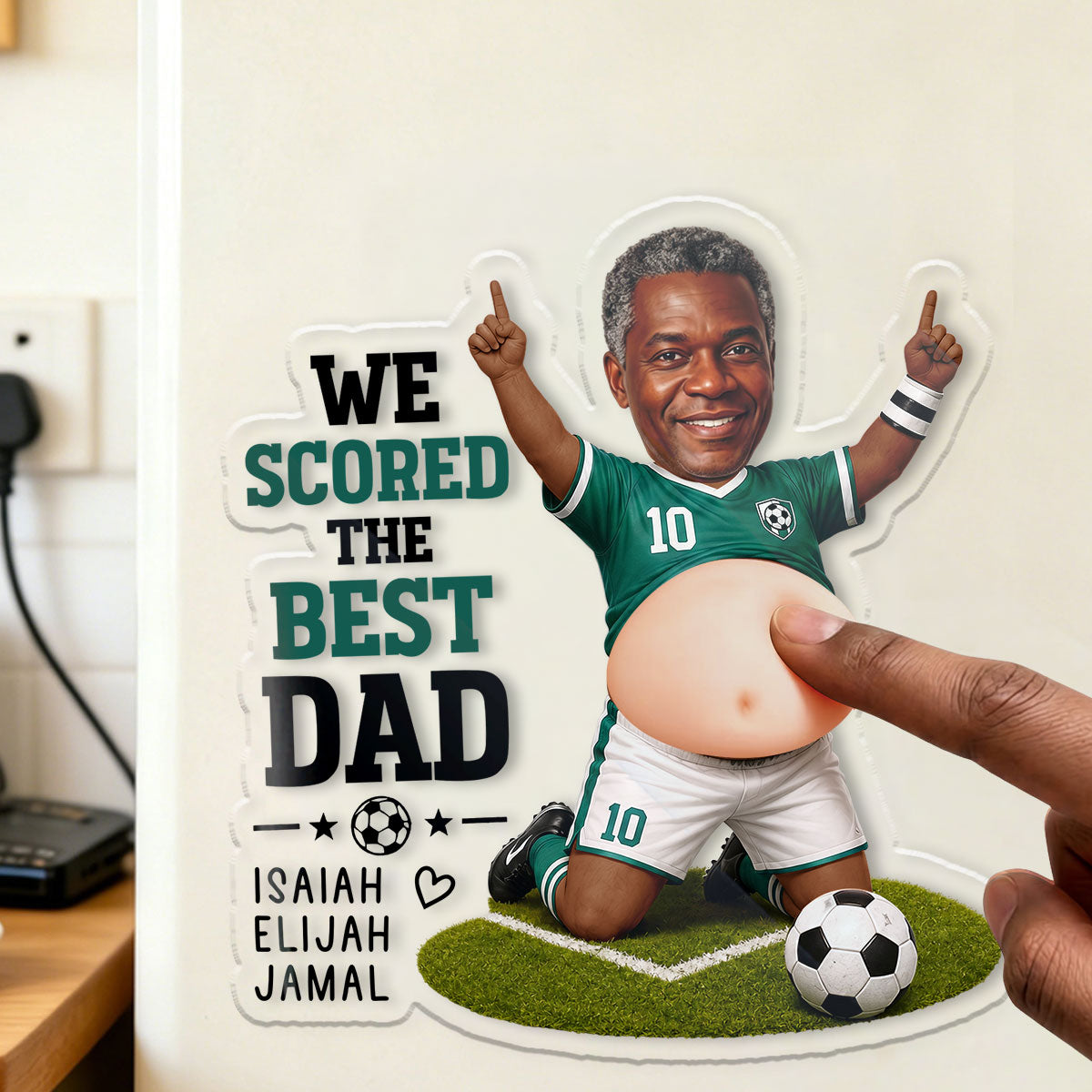We Scored The Best Dad - Personalized Squishy Fridge Magnet