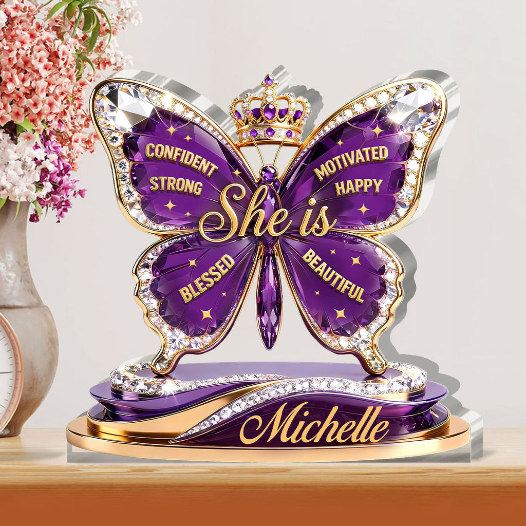 She Is Strength And Grace - Personalized Custom Shaped Acrylic Plaque