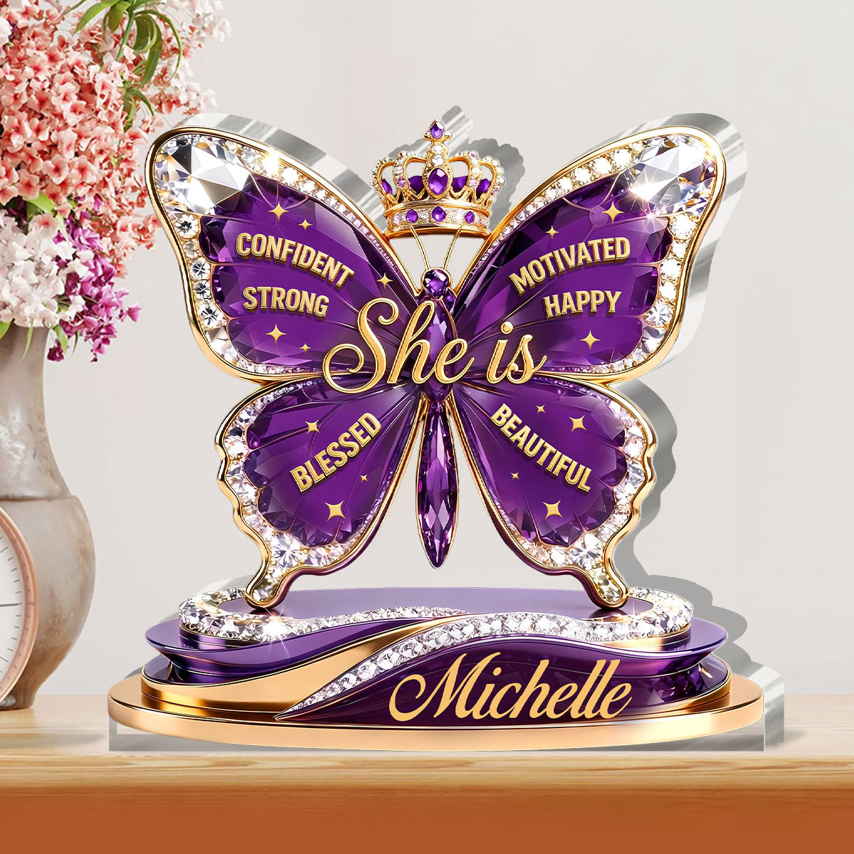 She Is Strength And Grace - Personalized Custom Shaped Acrylic Plaque