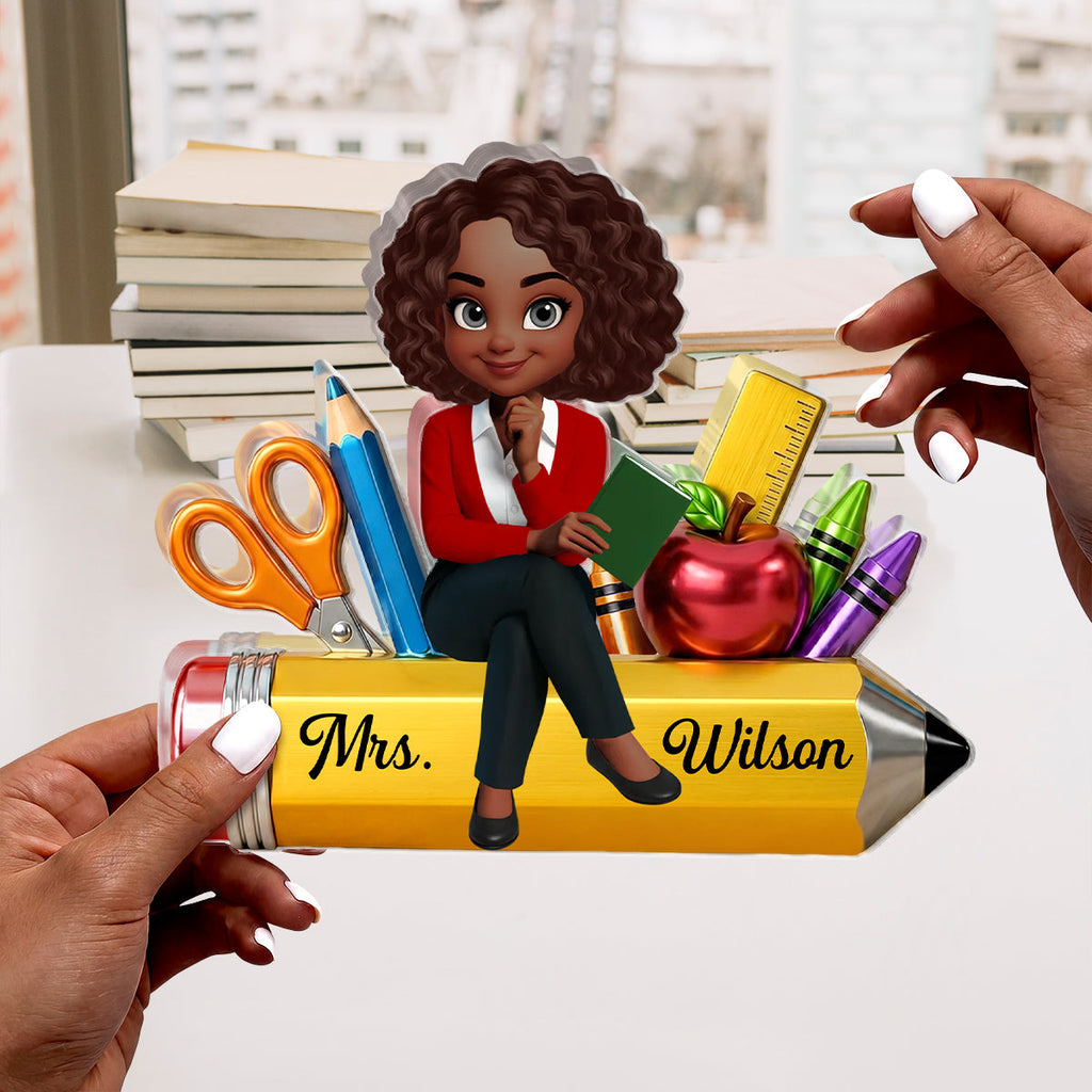 Teacher Life Pencil School Suppliers - Personalized Custom Shaped Acrylic Plaque