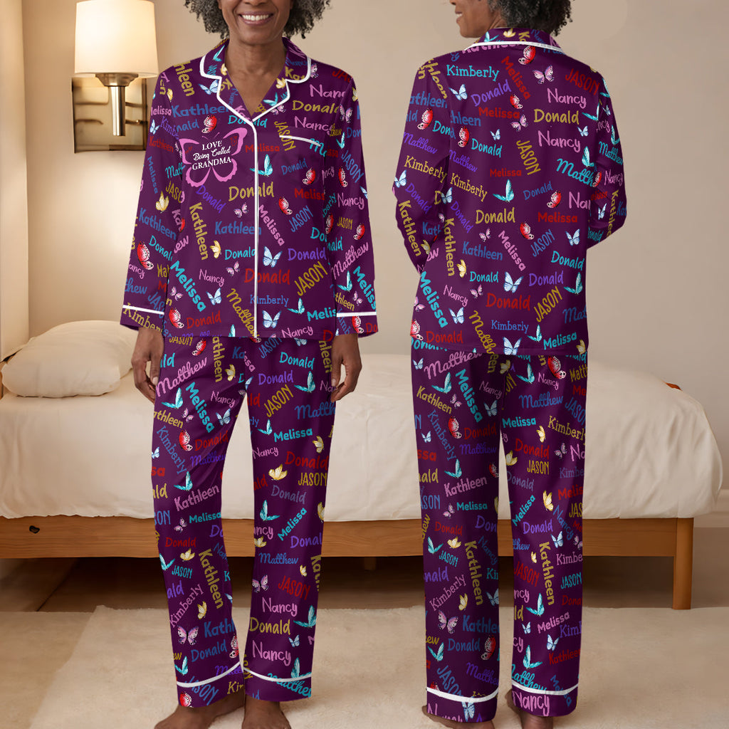 Love Is Being Called Grandma - Personalized Satin PJM Set