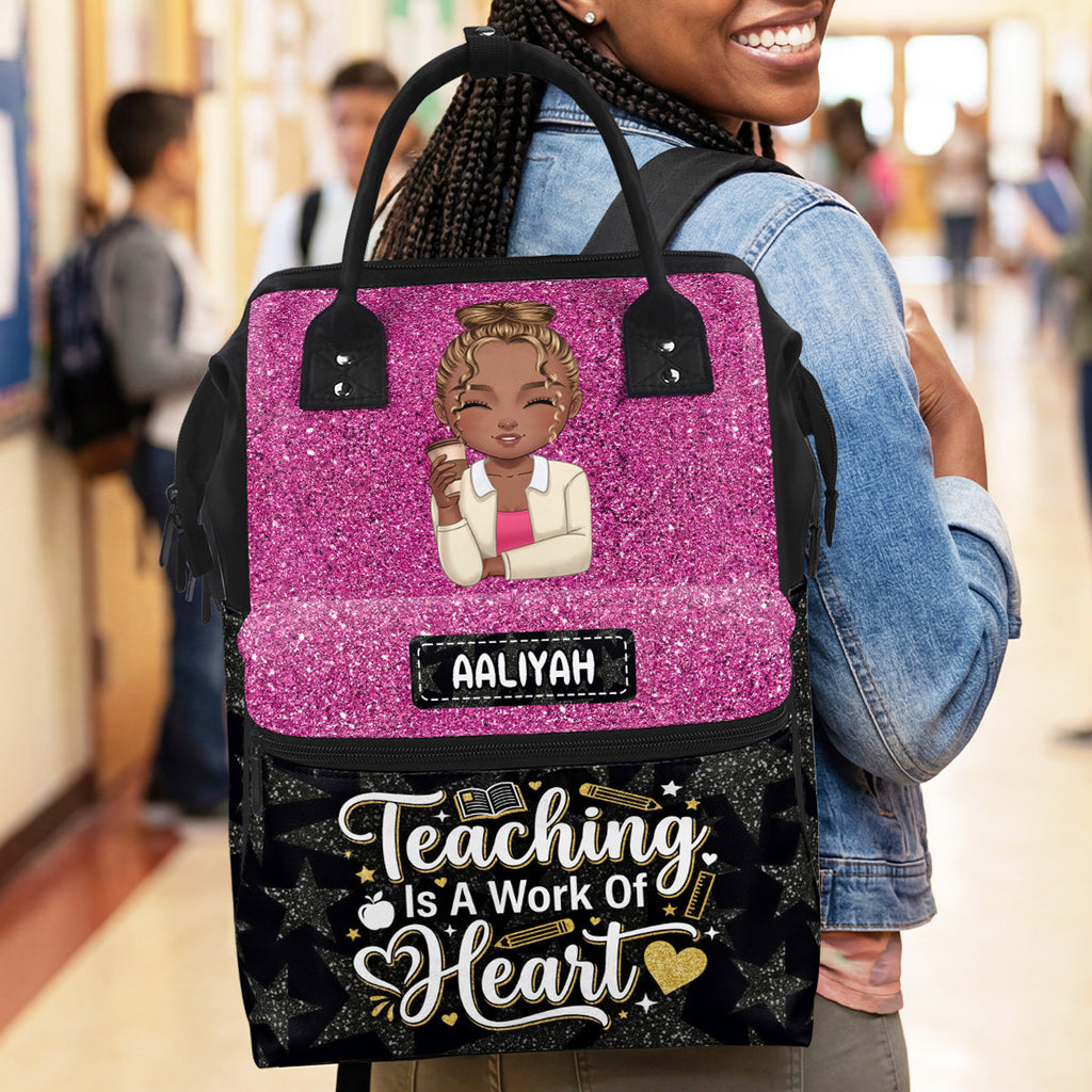 Teaching Is A Work Of Heart - Personalized Duckbilled Backpack