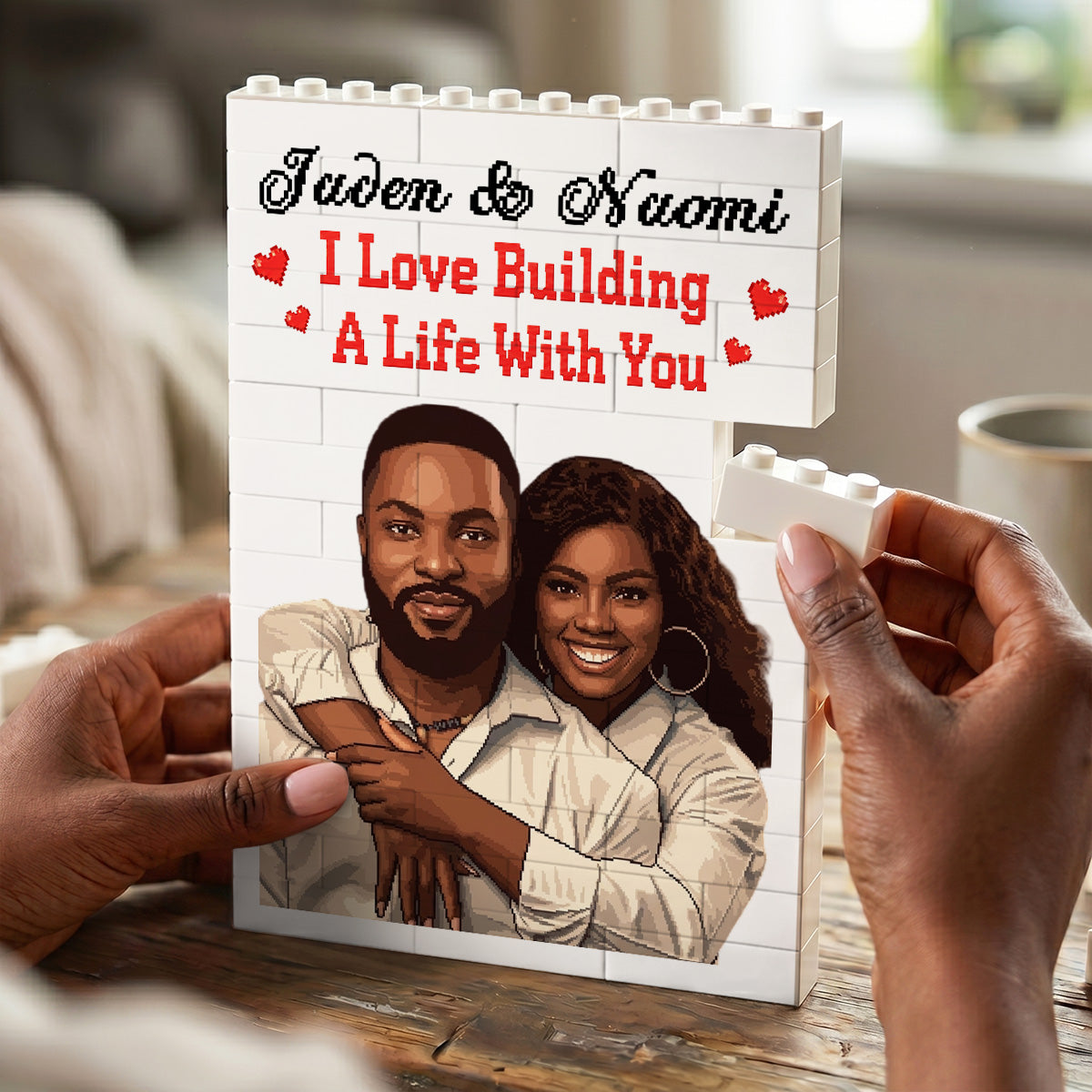 I Love Building A Life With You - Personalized Building Brick Puzzle