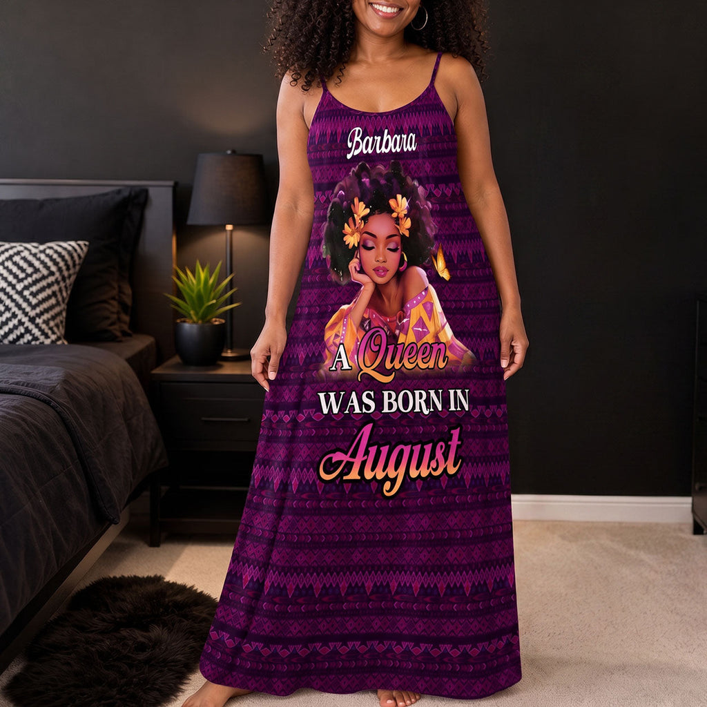 Black Queen - Personalized Backless Cami Maxi Dress