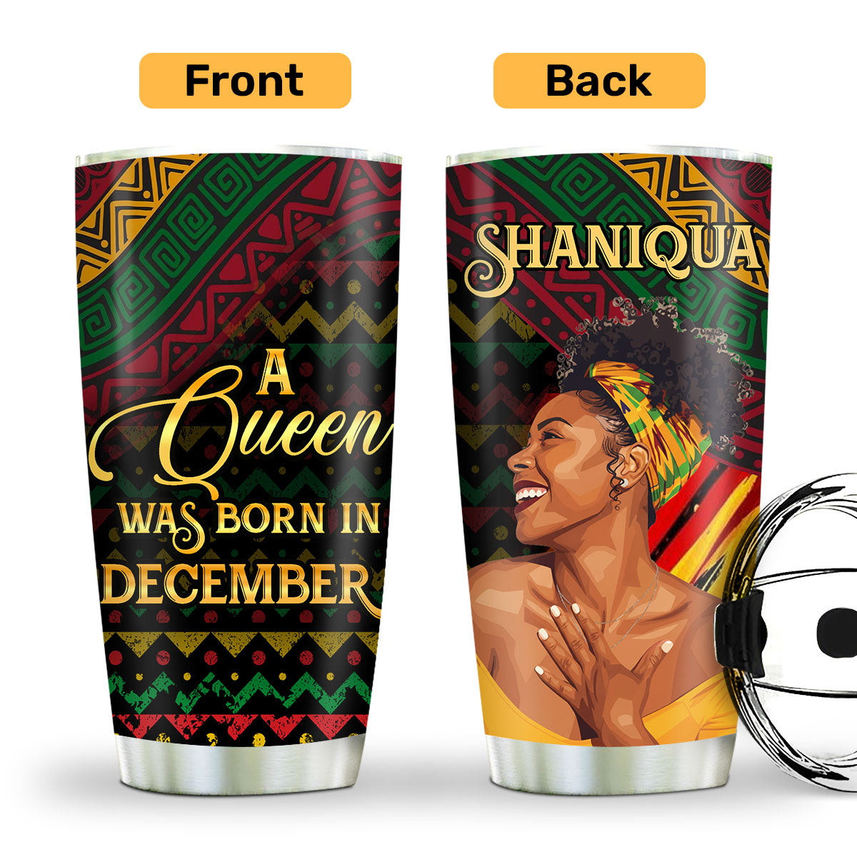 A Beautiful Black Queen - Personalized Stainless Steel Tumbler