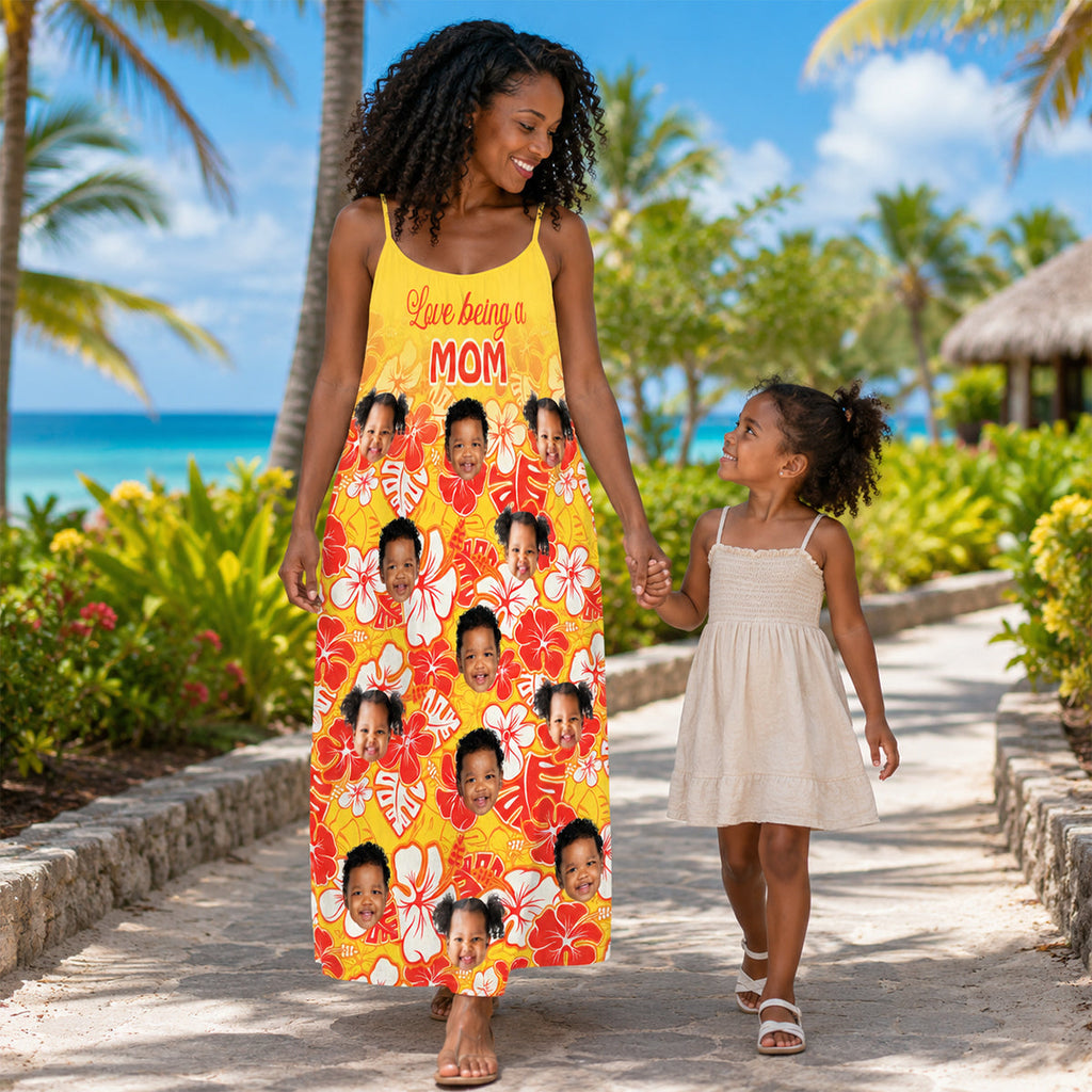 Love Being A Mom - Personalized Backless Cami Maxi Dress