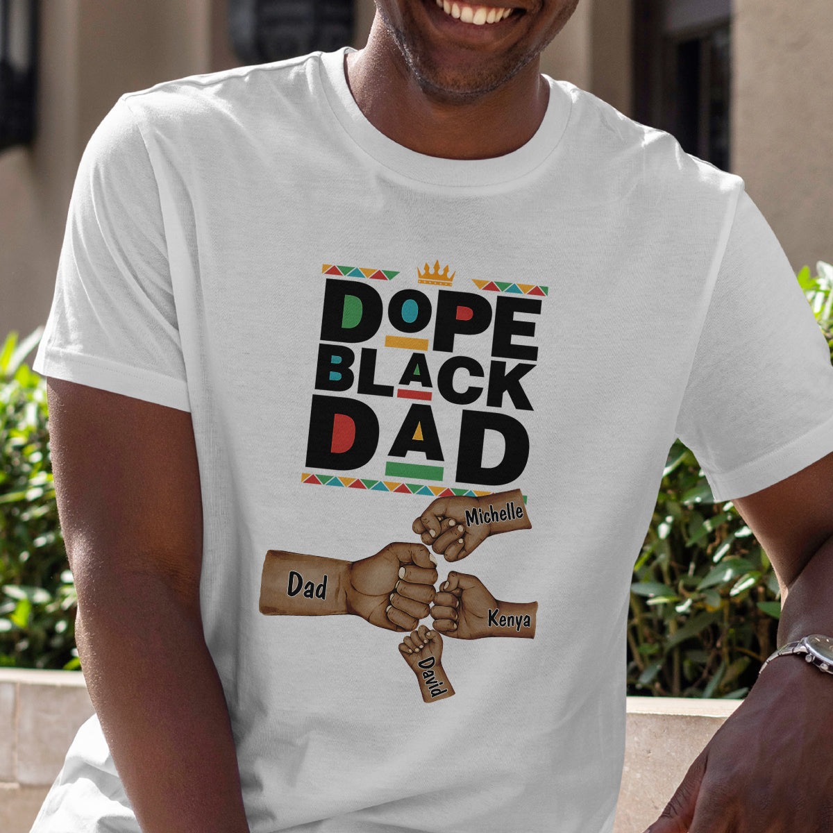 Dope Black Dad - Personalized 2D Unisex T-shirt