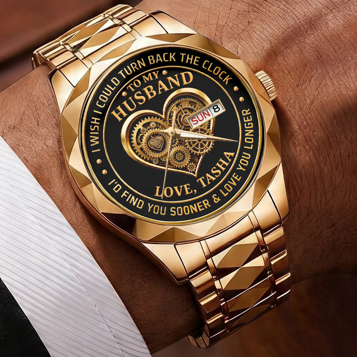 I Wish I Could Turn Back The Clock - Personalized Men's Wrist Watch