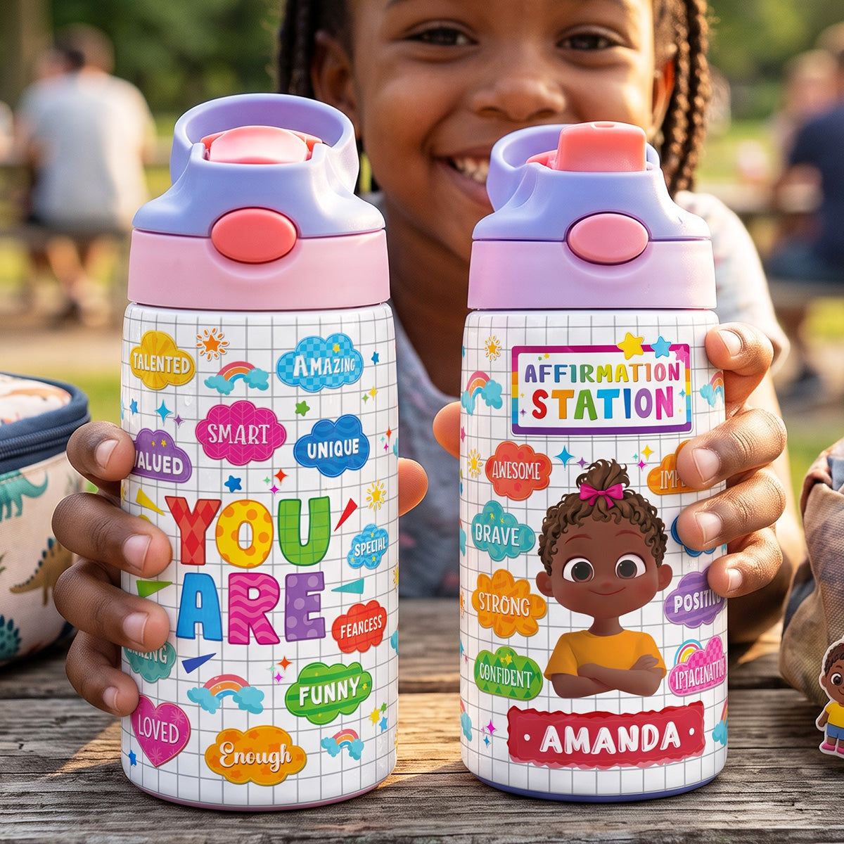 Affirmation Station - Personalized Kid Water Bottle
