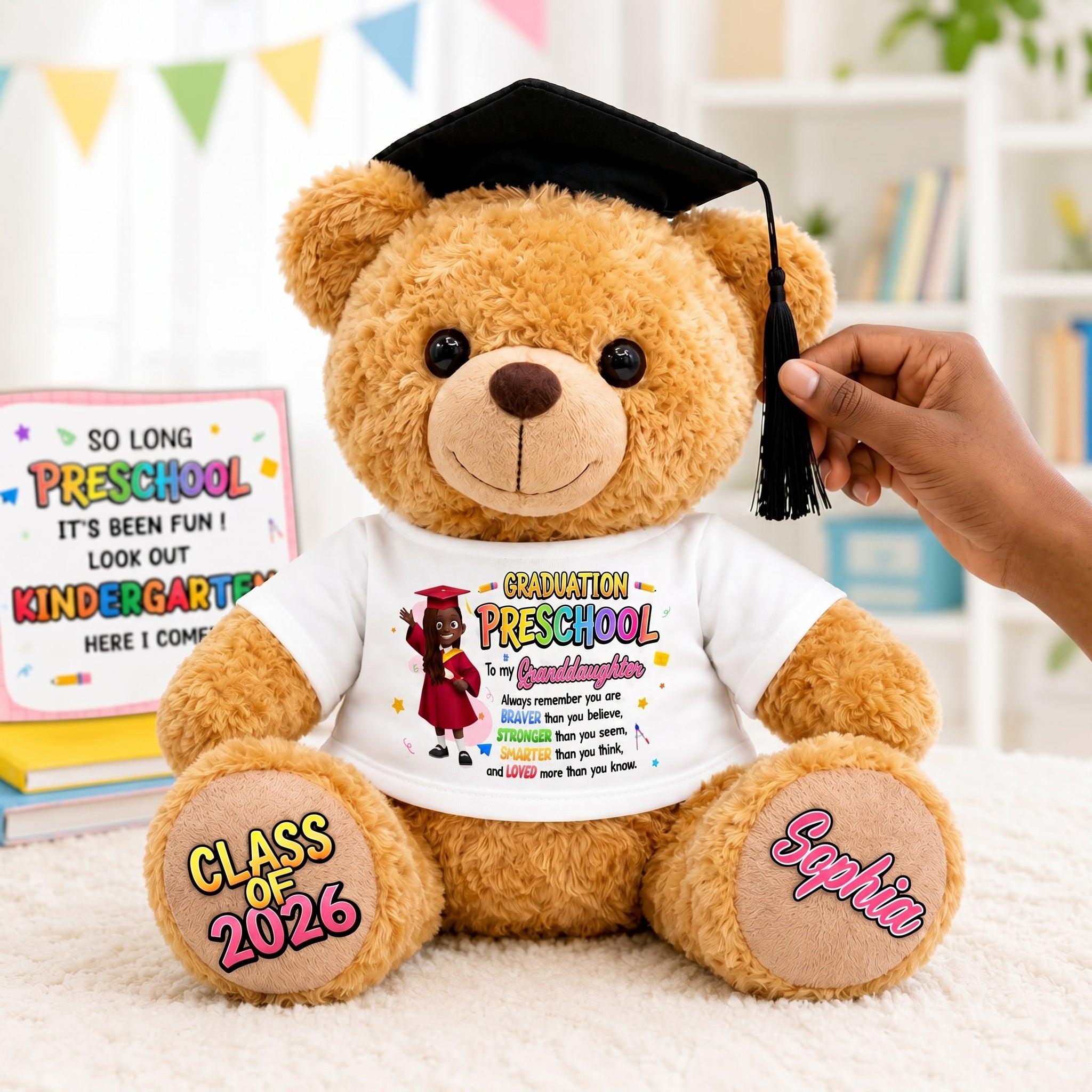 Preschool Kindergarten Graduation - Personalized Graduation Bear With Card