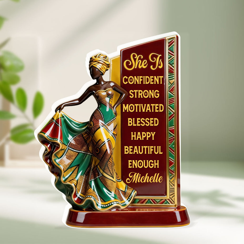 She Is Black - Personalized Custom Shaped Acrylic Plaque