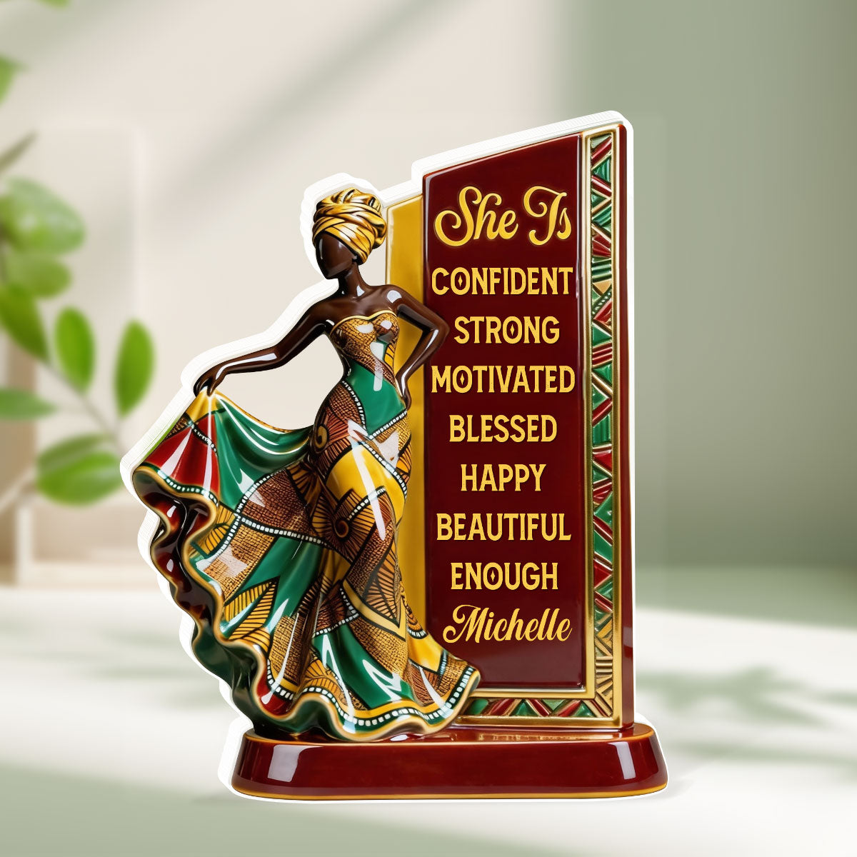She Is Black - Personalized Custom Shaped Acrylic Plaque