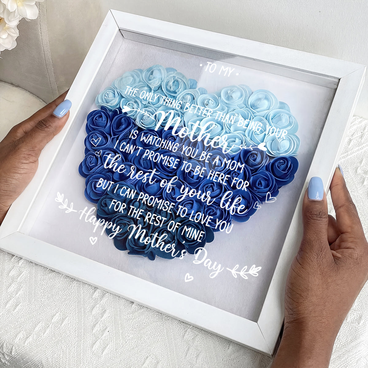 The Only Thing Better Than Being Your Mother - Personalized Heart Flower Shadow Box