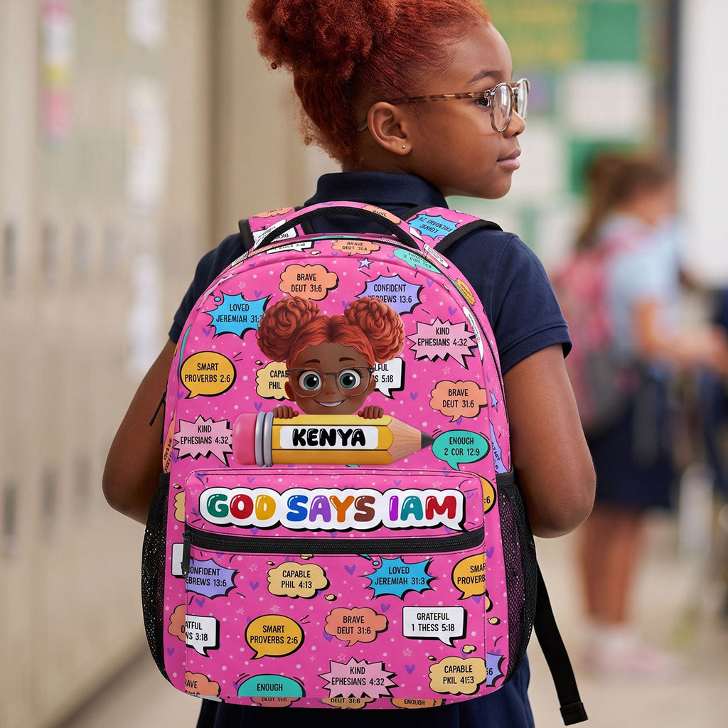 God Says I Am - Personalized Backpack