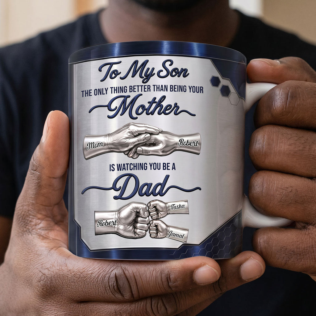 Watching You Being A Dad Ver 2 - Personalized Ceramic Coffee Mug