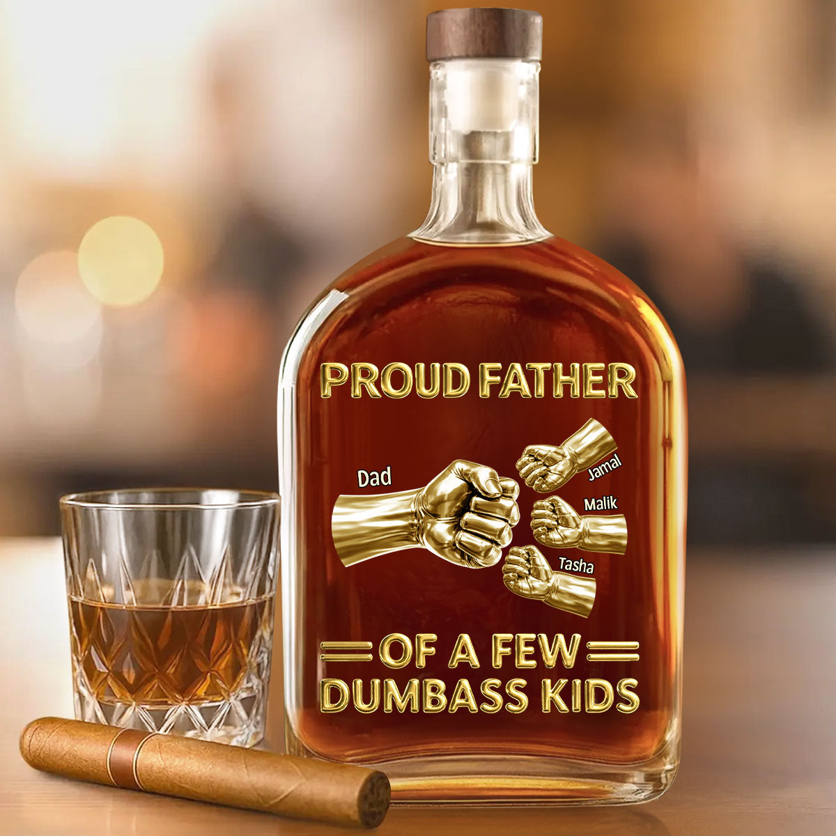 Proud Father - Personalized Whiskey Bottle