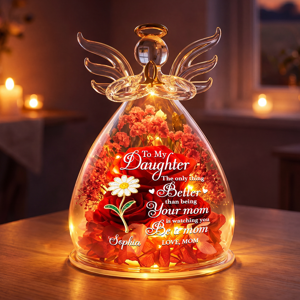 The Only Thing Better Than Being Your Mom - Personalized Angel Dome With Preserved Flowers