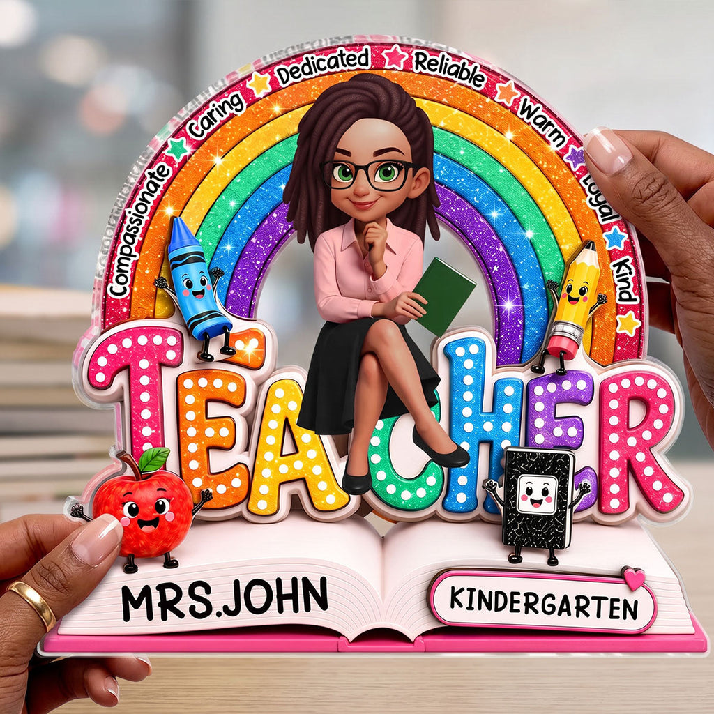 Teacher Teach Love Inspire - Personalized Custom Shaped Acrylic Plaque