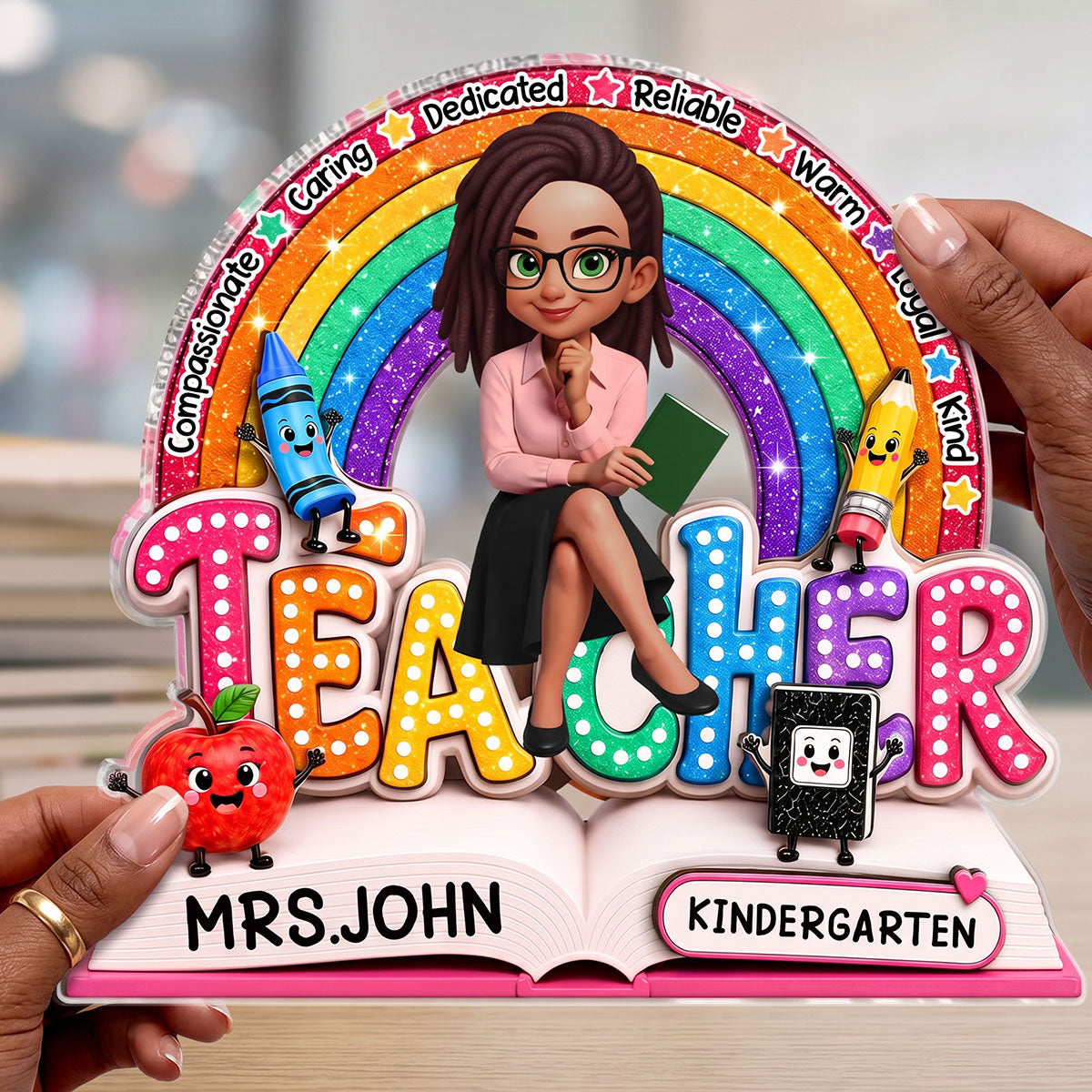 Teacher Teach Love Inspire - Personalized Custom Shaped Acrylic Plaque