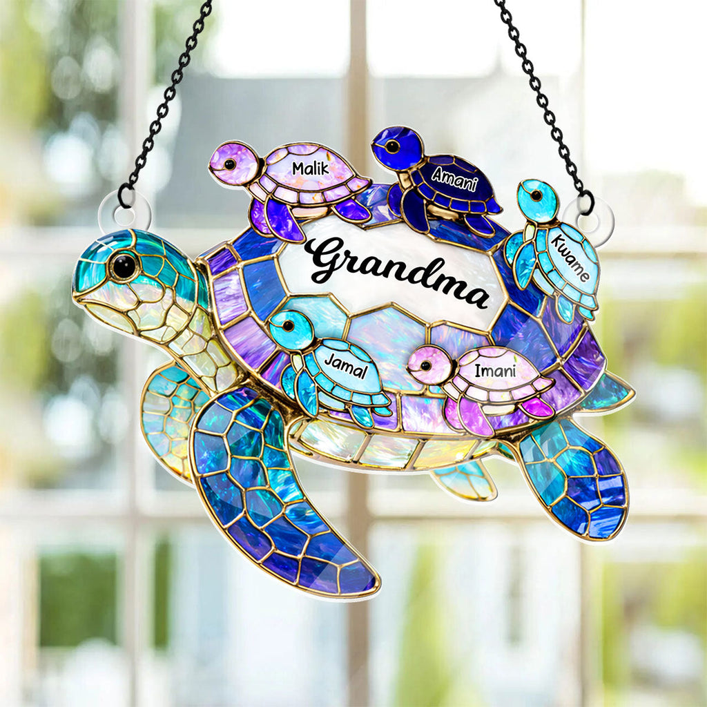 Mom Grandma Sea Turtle - Personalized Acrylic Suncatcher