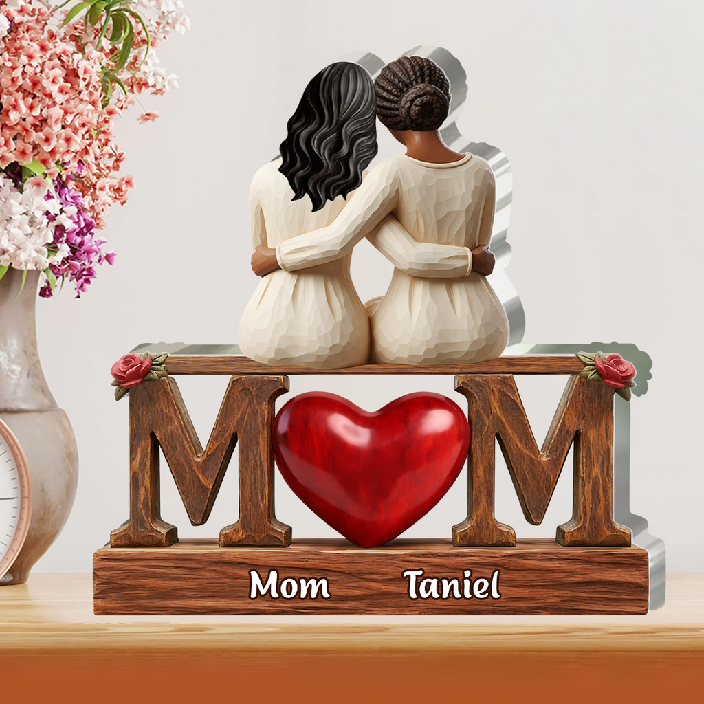 Safe In Mom Arms  - Personalized Custom Shaped Acrylic Plaque
