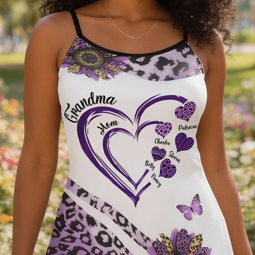 Heart In Heart Purple - Personalized Maxi Dress