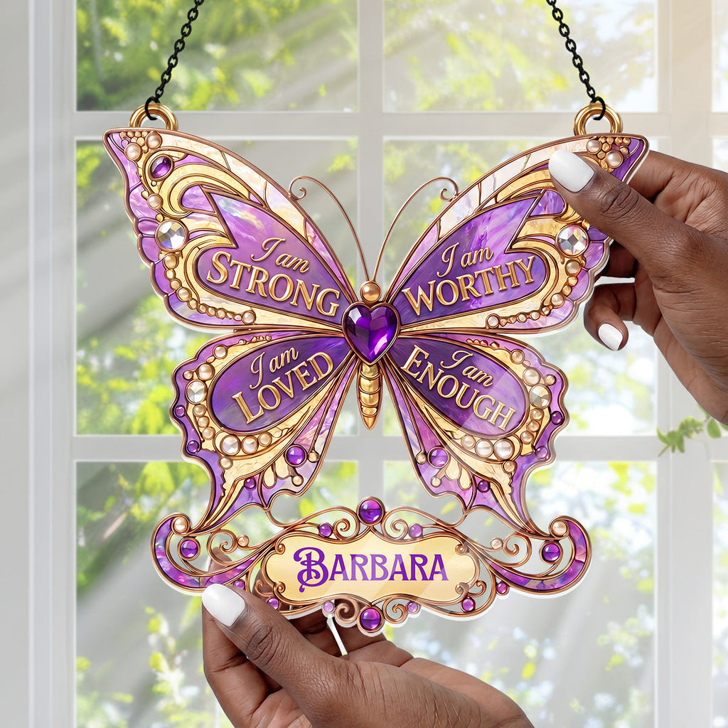 I Am Strong - Personalized Acrylic Suncatcher