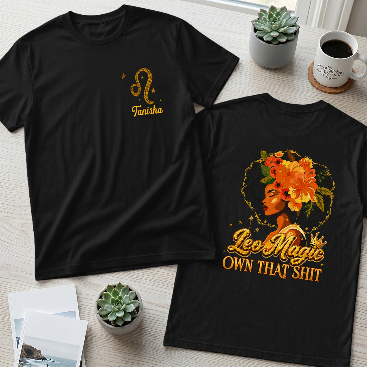 Zodiac Magic  - Personalized T-shirt With Front Back Design
