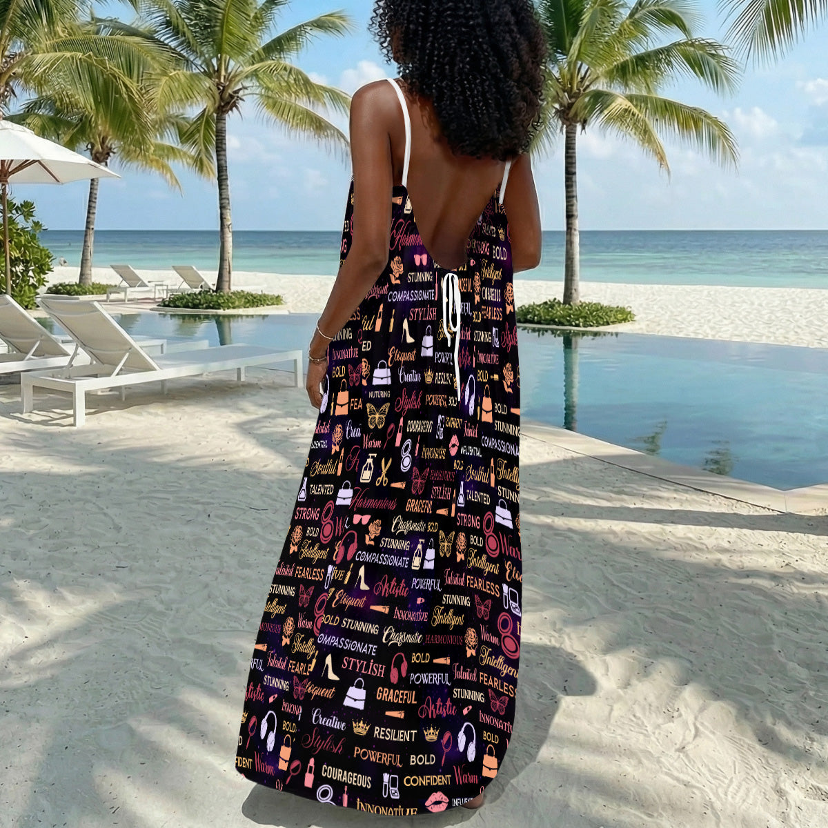 Month Girl - Personalized Backless Cami Maxi Dress