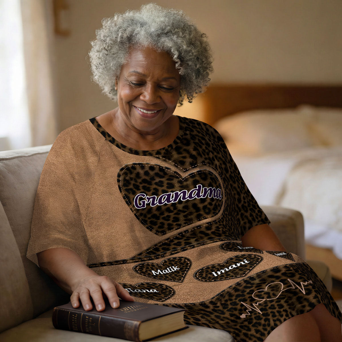Grandma's Heart - Personalized Sleep Tee