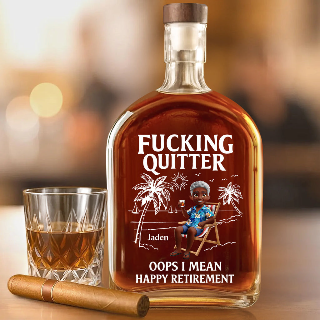 Oops I Mean Happy Retirement  - Personalized Whiskey Bottle
