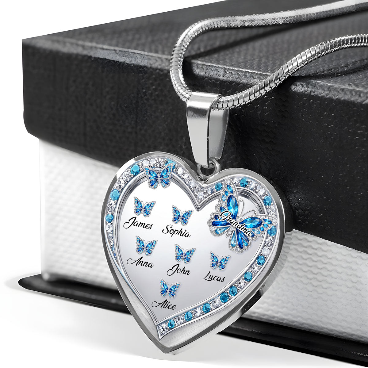 Grandma's Kisses - Personalized Heart Necklace