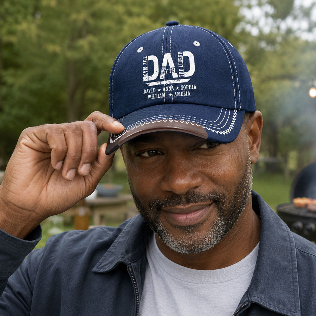 Dad The Man The Myth The Legend - Personalized Vintage Soft Baseball Cap