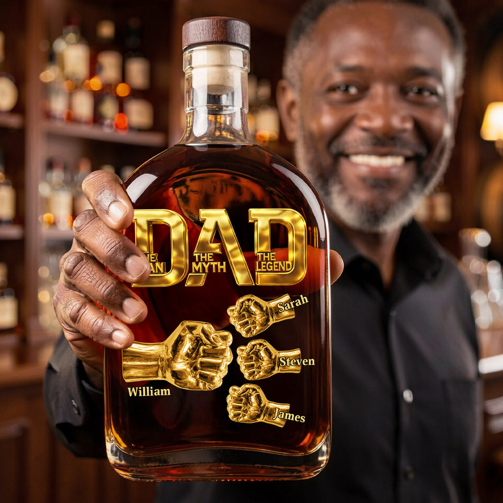 Dad The Man The Myth The Legend - Personalized Whiskey Bottle
