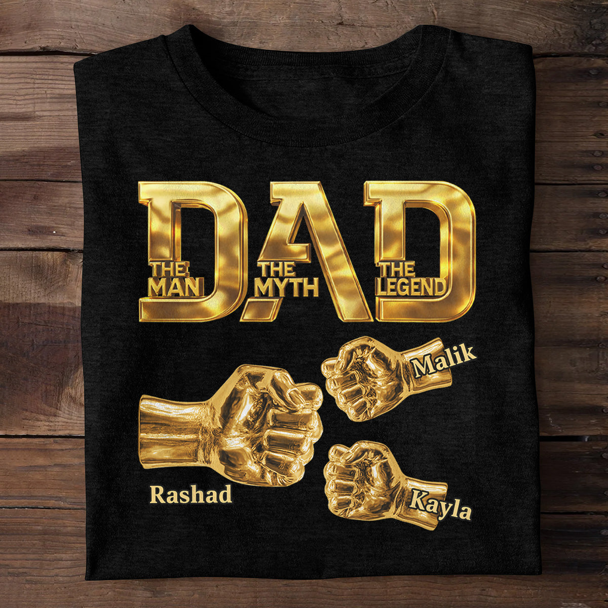Dad The Man The Myth The Legend - Personalized 2D Unisex T-shirt