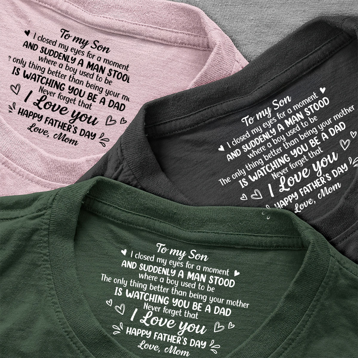 Never Forget That I Love You - Personalized Shirt With Design Inner Neck
