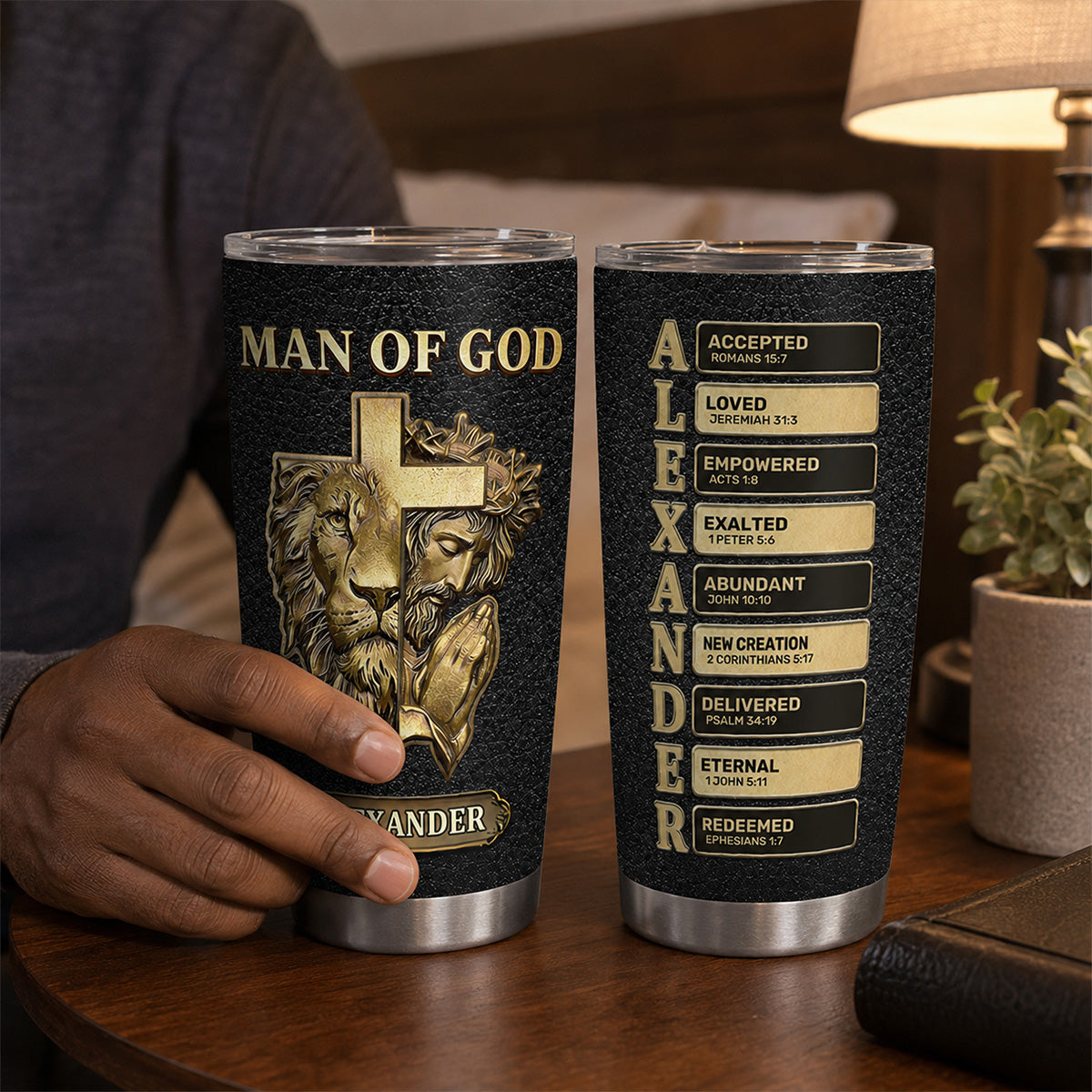 Man Of God - Personalized Stainless Steel Tumbler