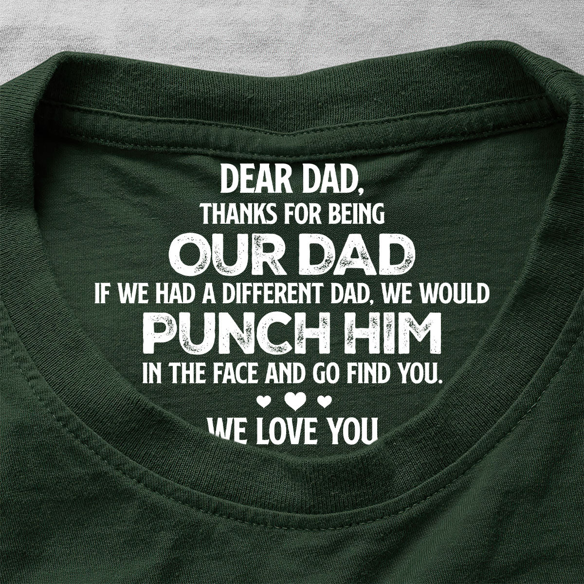 Dad The Man The Myth The Legend - Personalized Shirt With Design Inner Neck And Front