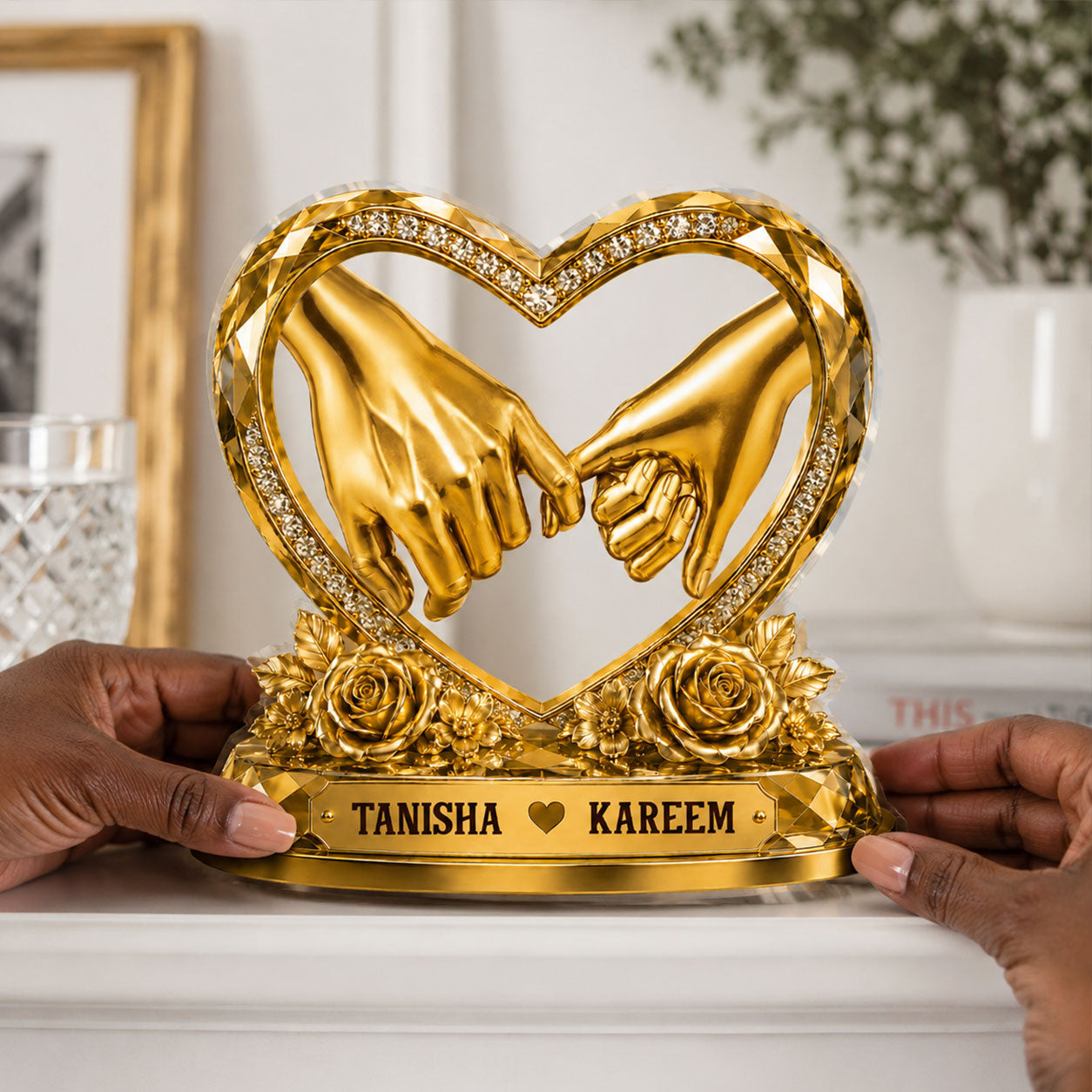 Hold Your Hand Forever Anniversary Gift - Personalized Custom Shaped Acrylic Plaque