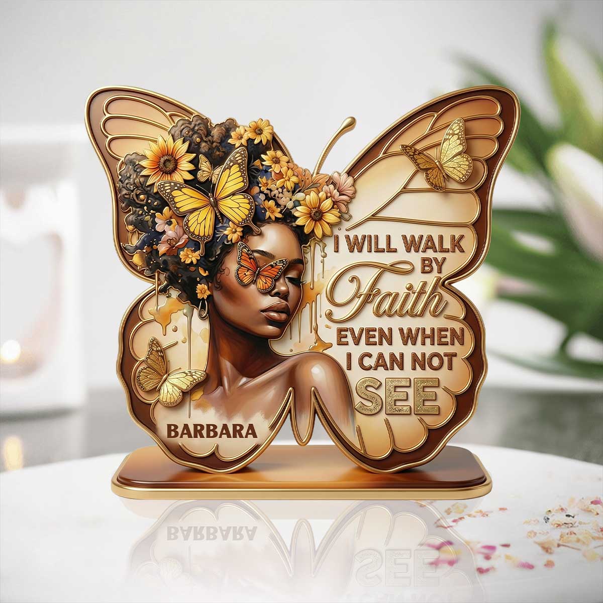 I Will Walk By Faith Even When I Cannot See - Personalized Custom Shaped Acrylic Plaque