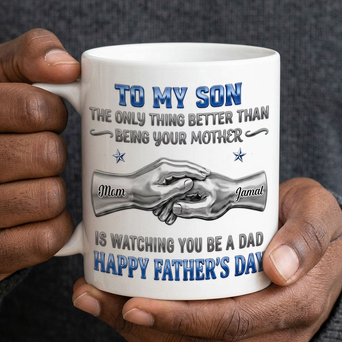 Watching You Being A Dad Ver 2 - Personalized Ceramic Coffee Mug