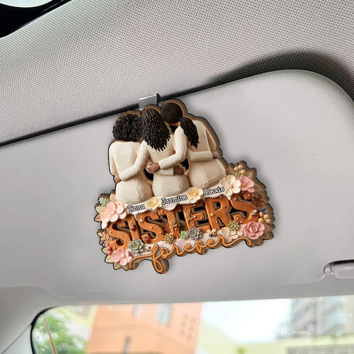 Besties And Sisters Forever - Personalized Car Visor Clip