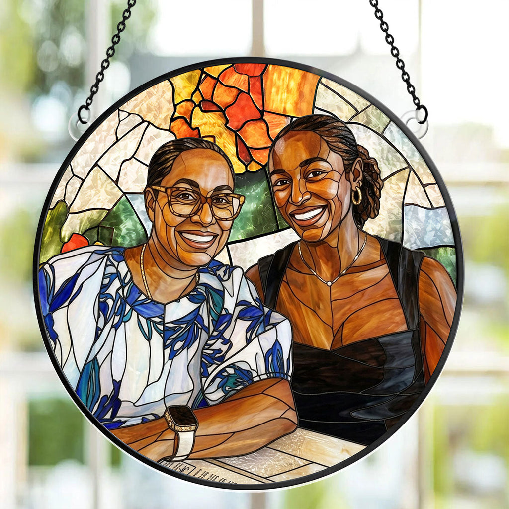 Custom Photo Portrait Mom Grandma Parents Family - Personalized Acrylic Suncatcher