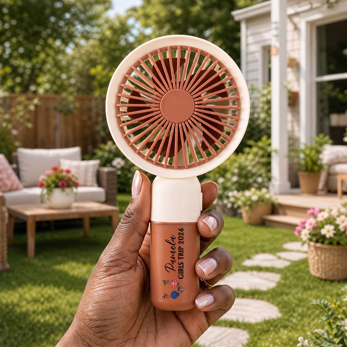 Summer Bikini, Girls Trip - Personalized Combo Handheld Fan