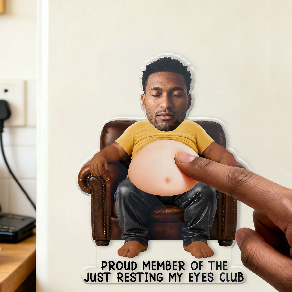Proud Member Of The Just Resting My Eyes Club - Personalized Squishy Fridge Magnet