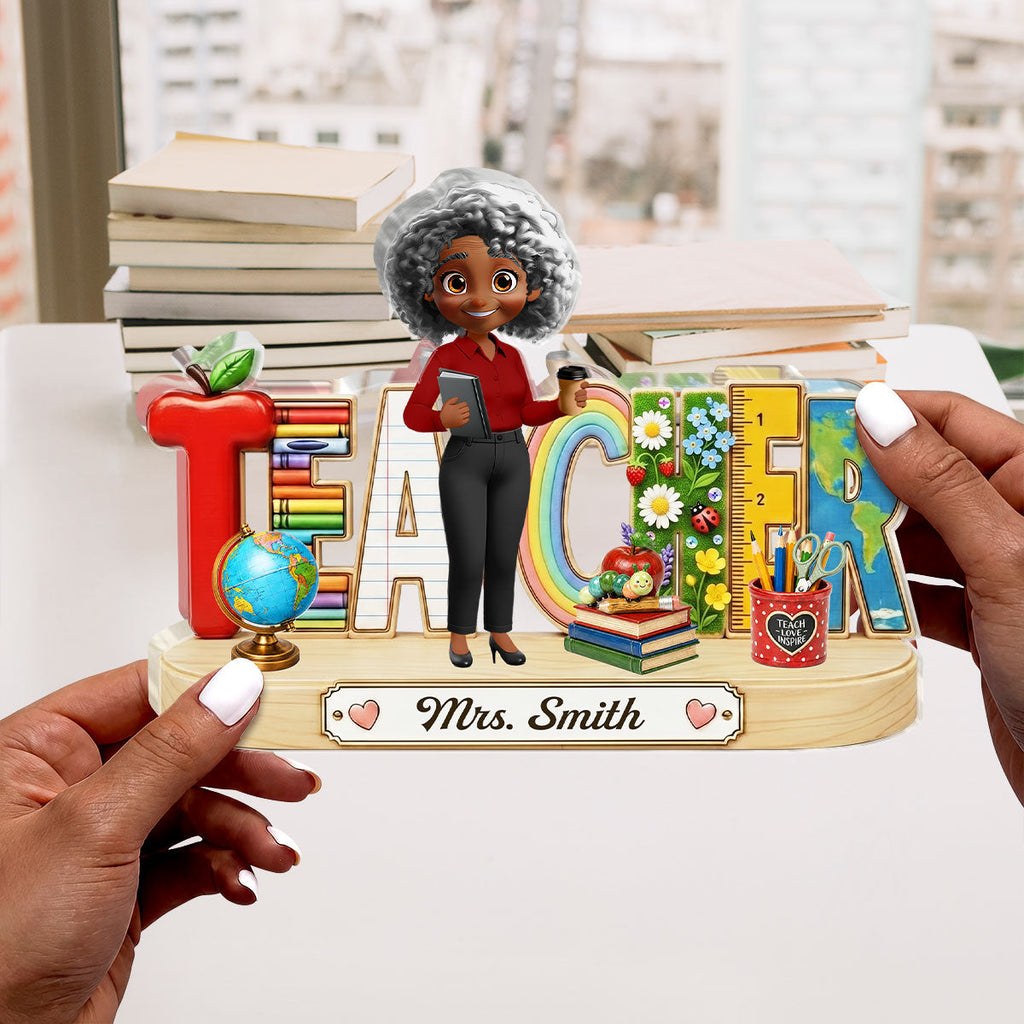 Cute Teacher Things Back To School - Personalized Custom Shaped Acrylic Plaque