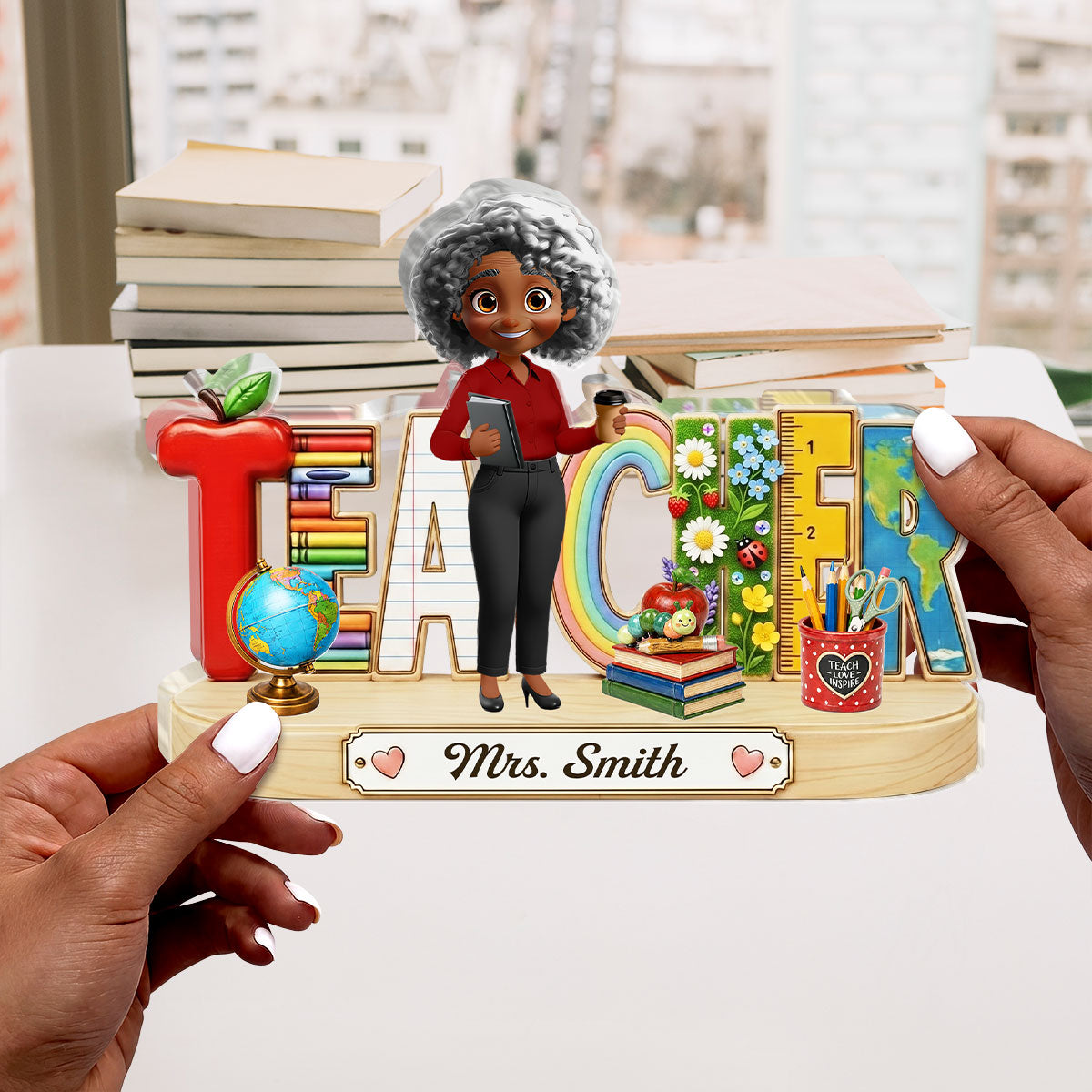 Cute Teacher Things Back To School - Personalized Custom Shaped Acrylic Plaque