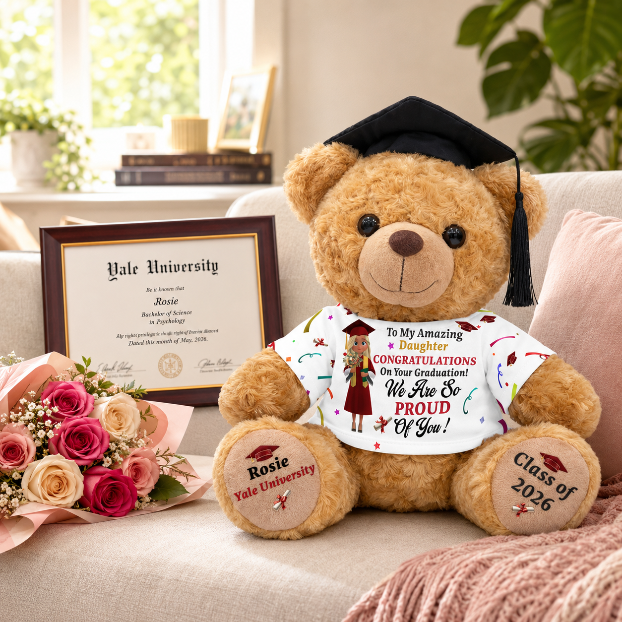 Congratulations On Your Graduation  - Personalized Graduation Bear With Card